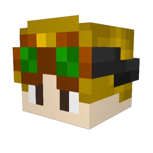 DrBibber Minecraft avatar head, 3D render