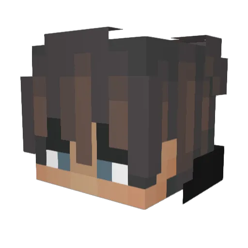 DrBlueXD Minecraft avatar head, 3D render
