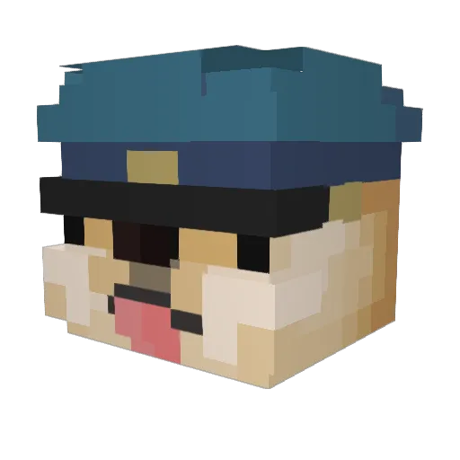 DrConnor Minecraft avatar head, 3D render