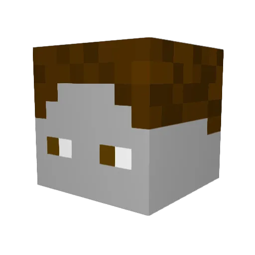 DrCrashBad Minecraft avatar head, 3D render