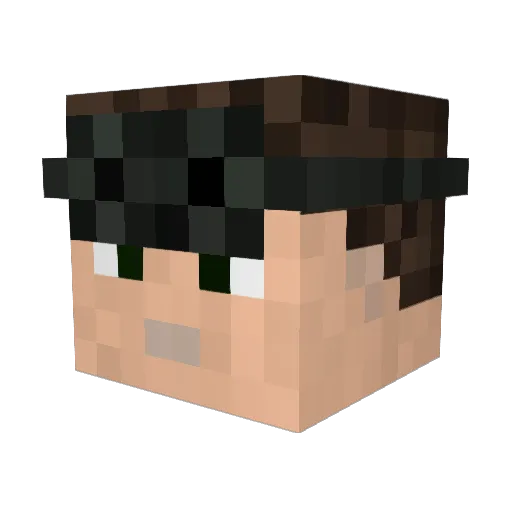 DrCrow Minecraft avatar head, 3D render