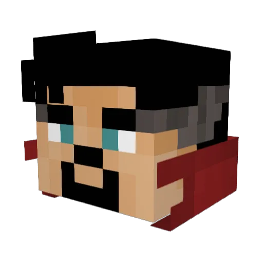 DrDeepster Minecraft avatar head, 3D render