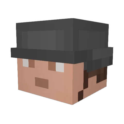 DrDew Minecraft avatar head, 3D render