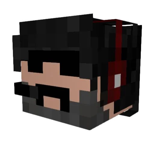 DrDisRespect Minecraft avatar head, 3D render