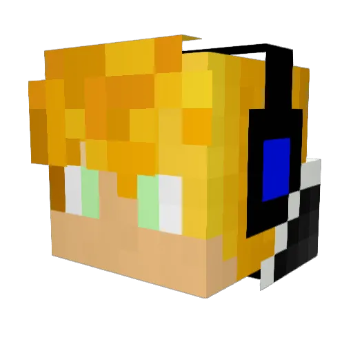 DrFtY Minecraft avatar head, 3D render