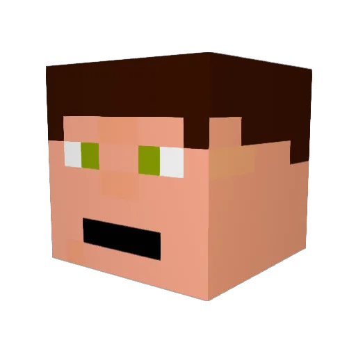 DrGameboy Minecraft avatar head, 3D render