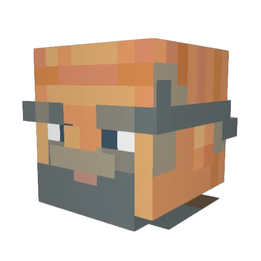 DrHeine Minecraft avatar head, 3D render