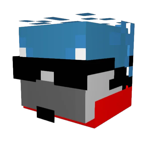 DrJoho Minecraft avatar head, 3D render