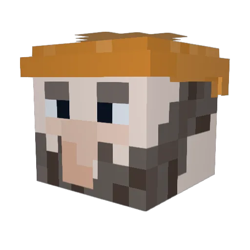 DrKaggi Minecraft avatar head, 3D render