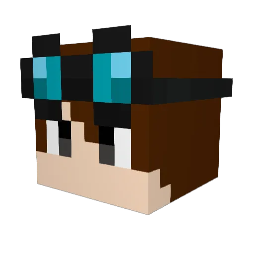 DrKey Minecraft avatar head, 3D render