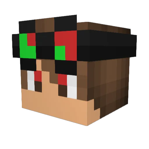 DrKfu Minecraft avatar head, 3D render