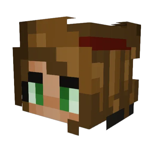 DrLenna Minecraft avatar head, 3D render