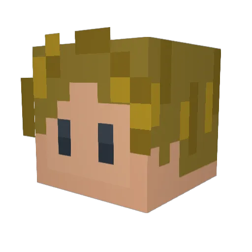 DrLock3 Minecraft avatar head, 3D render