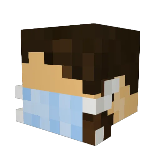 DrMadG Minecraft avatar head, 3D render