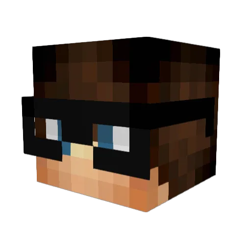 DrMiracle Minecraft avatar head, 3D render