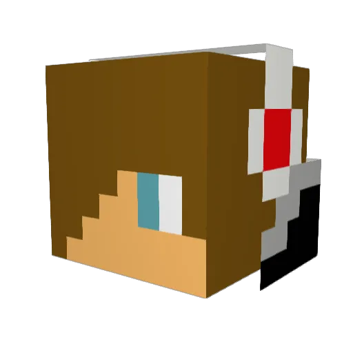 DrMsBacon Minecraft avatar head, 3D render