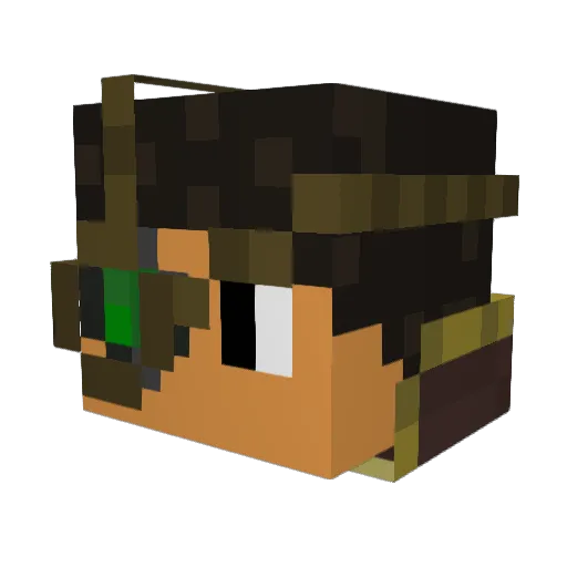 DrPickleBottom Minecraft avatar head, 3D render