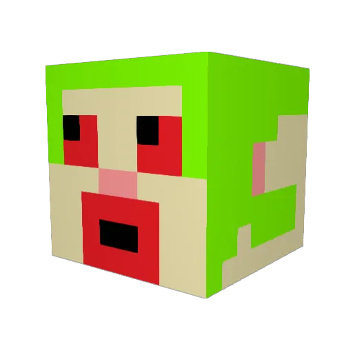 DrQario Minecraft avatar head, 3D render