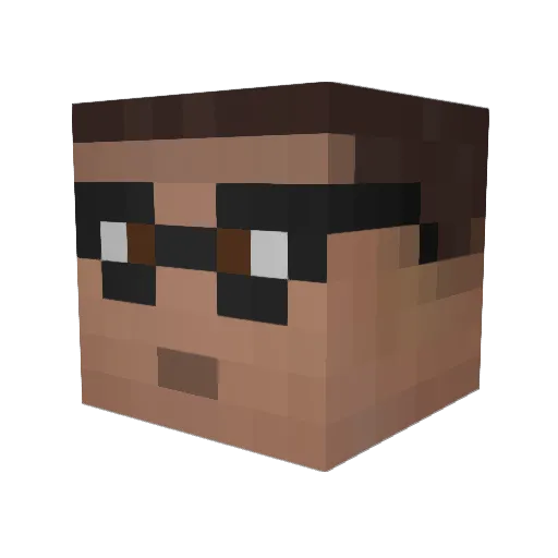 DrRandle Minecraft avatar head, 3D render