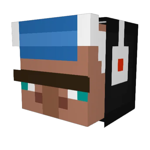 DrRickNutz Minecraft avatar head, 3D render