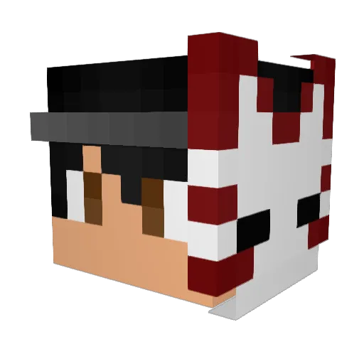 DrRizz Minecraft avatar head, 3D render
