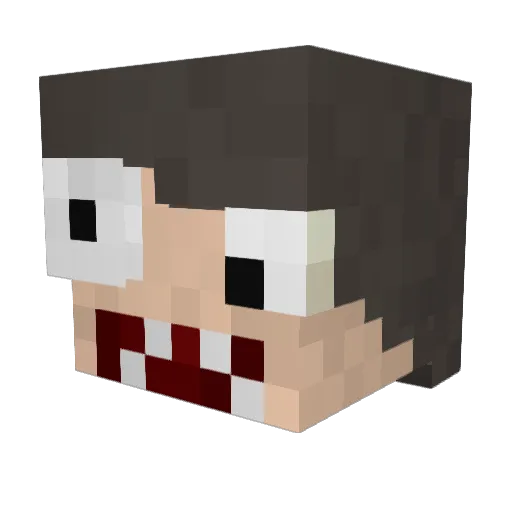 DrWaldi Minecraft avatar head, 3D render