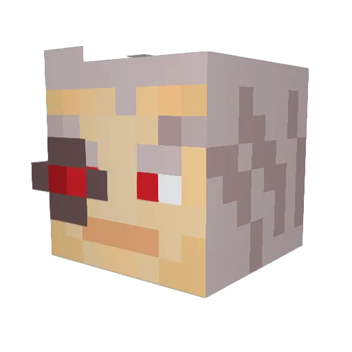 DrWardcliff Minecraft avatar head, 3D render