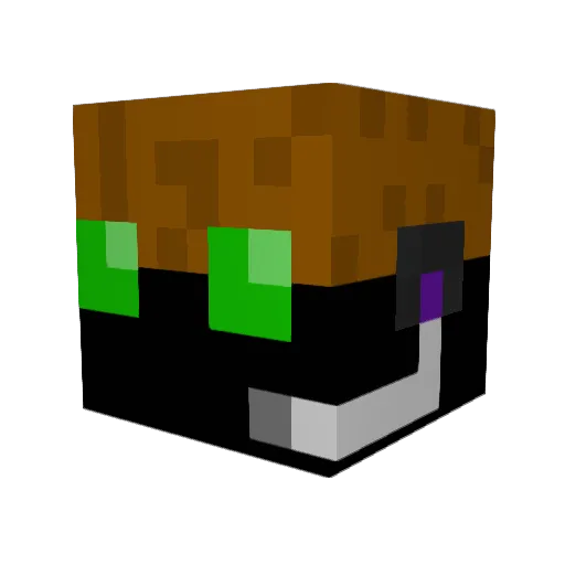 Dr_BatteryHead Minecraft avatar head, 3D render