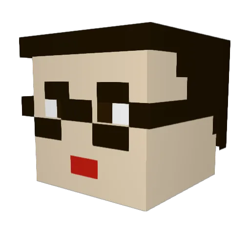 Dr_NACK Minecraft avatar head, 3D render