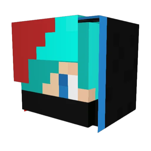 Dr_PRRR Minecraft avatar head, 3D render