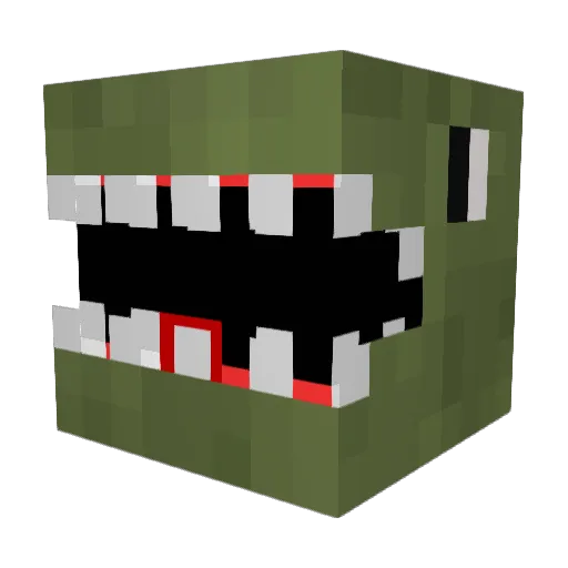 Dr_Reptar Minecraft avatar head, 3D render