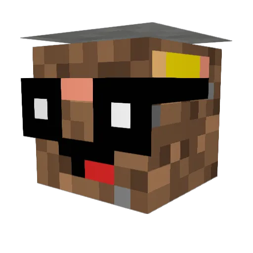 Dr_dirtface Minecraft avatar head, 3D render
