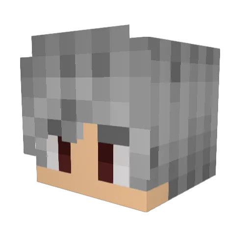 DraRlack Minecraft avatar head, 3D render
