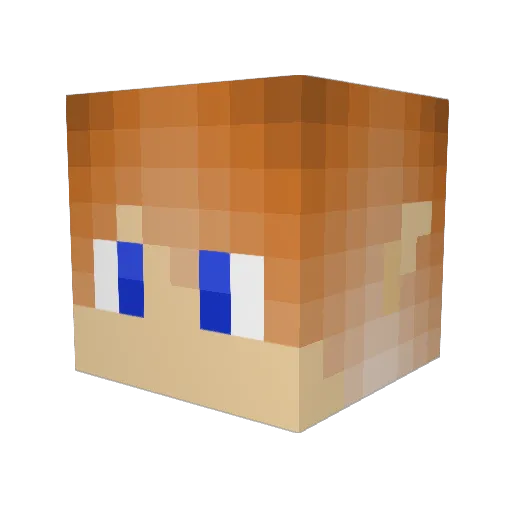 Draama Minecraft avatar head, 3D render