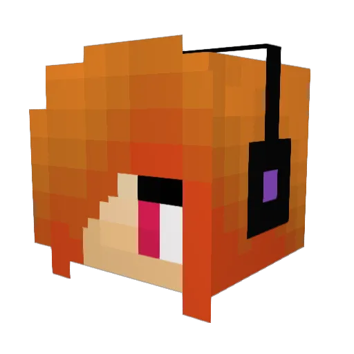 Dracalora Minecraft avatar head, 3D render