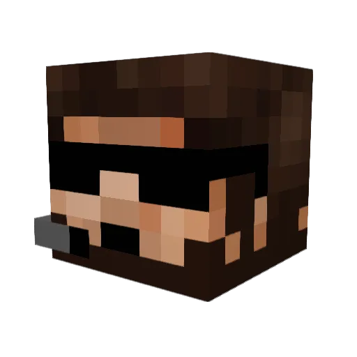 DraciQ Minecraft avatar head, 3D render