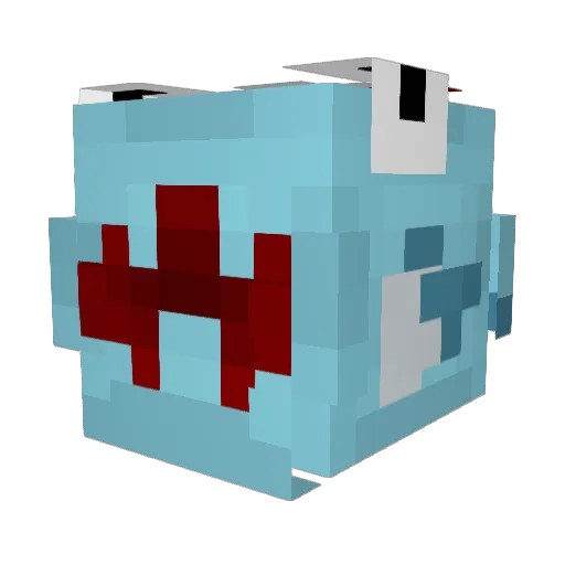 Dracovish Minecraft avatar head, 3D render
