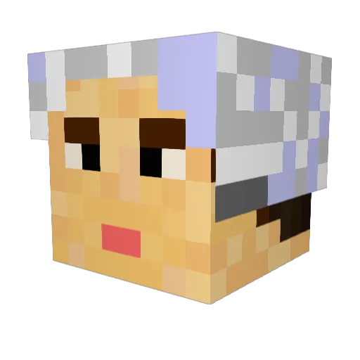 Draculito Minecraft avatar head, 3D render