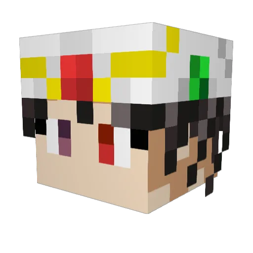 Draffew Minecraft avatar head, 3D render