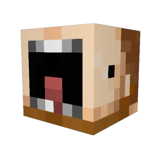 Drafy Minecraft avatar head, 3D render