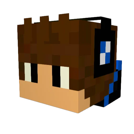 Dragamerz Minecraft avatar head, 3D render