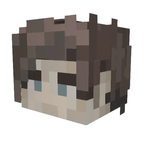 Dragbot47 Minecraft avatar head, 3D render