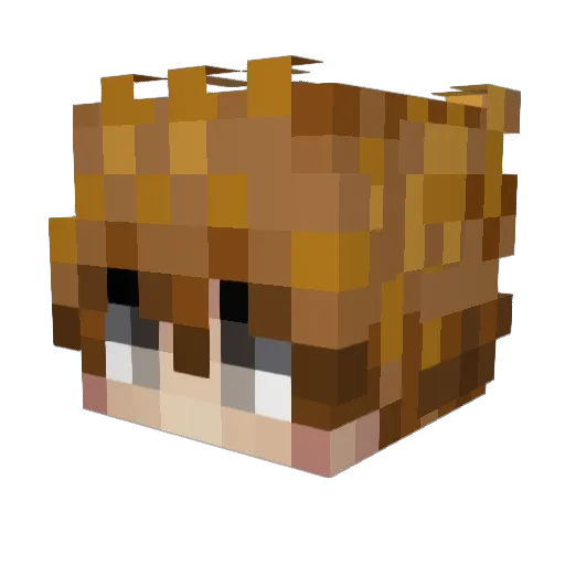 DraggerKing Minecraft avatar head, 3D render