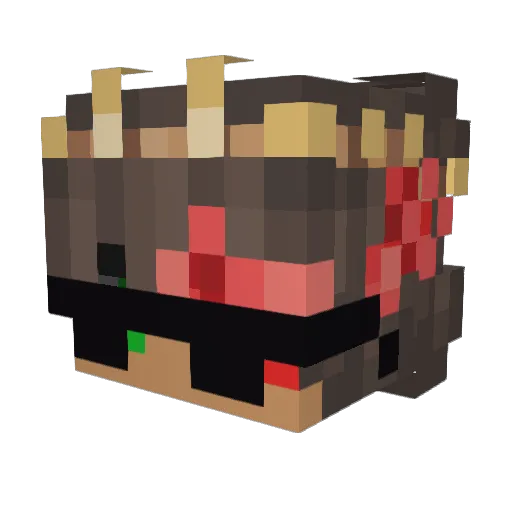 Dragnap Minecraft avatar head, 3D render