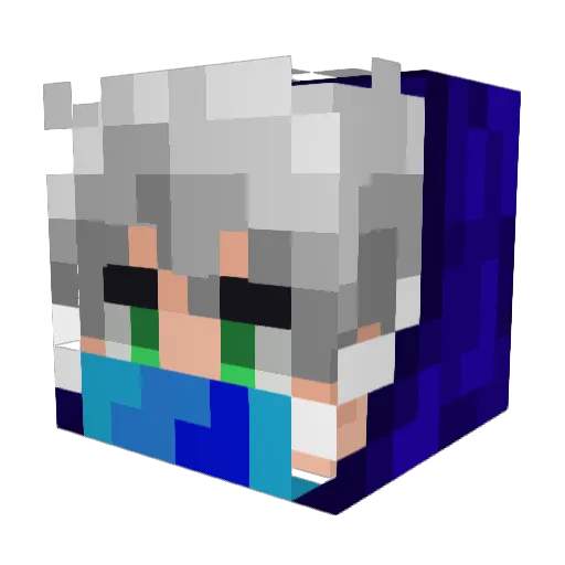 Dragnullke Minecraft avatar head, 3D render