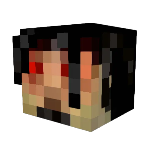 Dragnum Minecraft avatar head, 3D render
