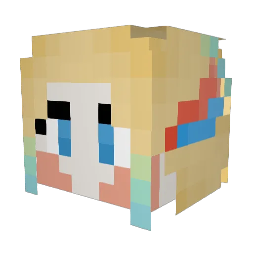 DragoRosa Minecraft avatar head, 3D render