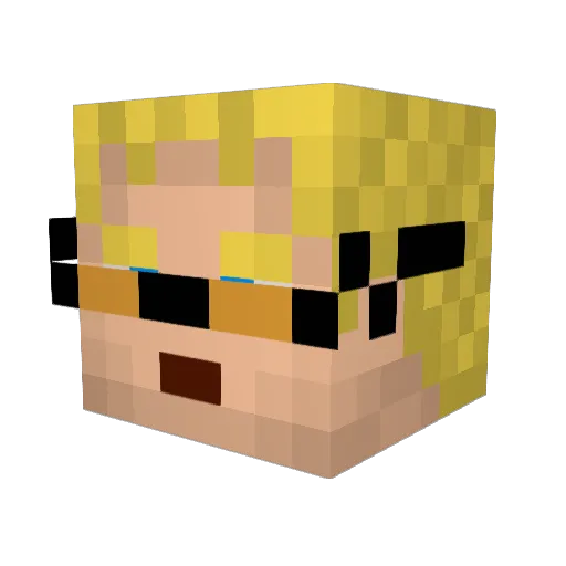 Dragobar Minecraft avatar head, 3D render