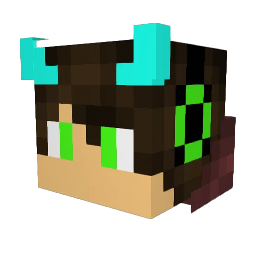 Dragon101006v2 Minecraft avatar head, 3D render