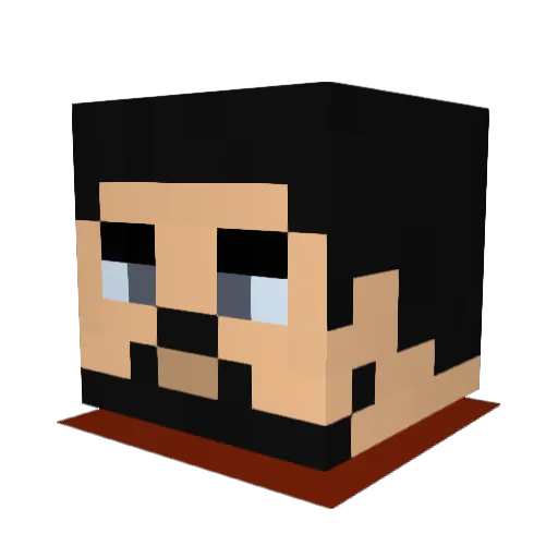 DragonAkai Minecraft avatar head, 3D render